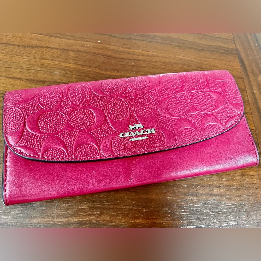 Coach With Signature Canvas Wallet With Snap Clos… - image 1